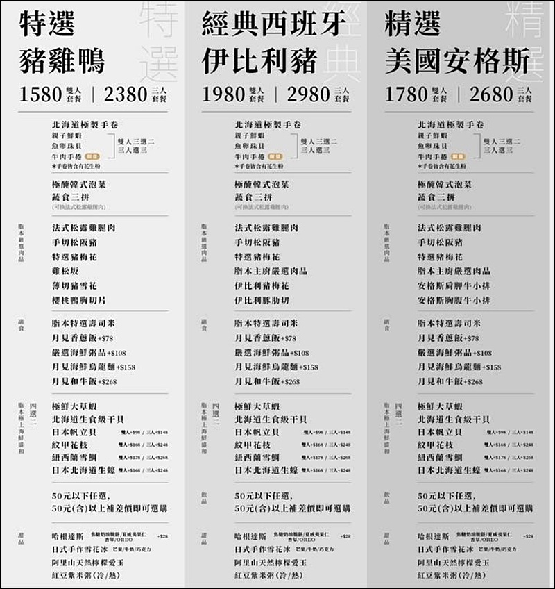 脂本燒肉菜單|彰化高質感燒肉、員林燒肉推薦！豐盛套餐無低消好停車大加分