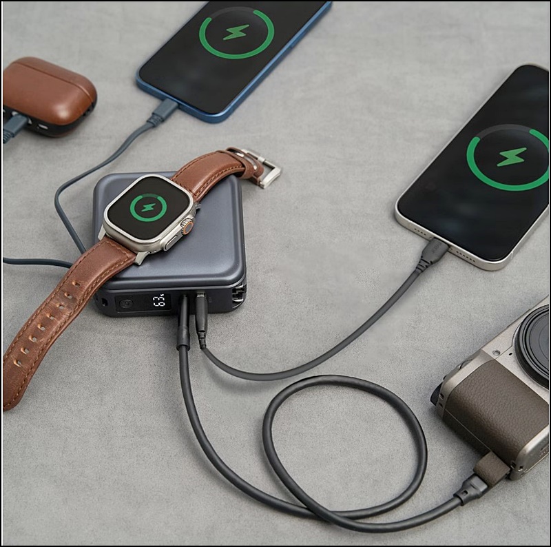 LaPO三代行動電源|旅遊必備最強行動電源!一次充5台+無線快充Apple Watch