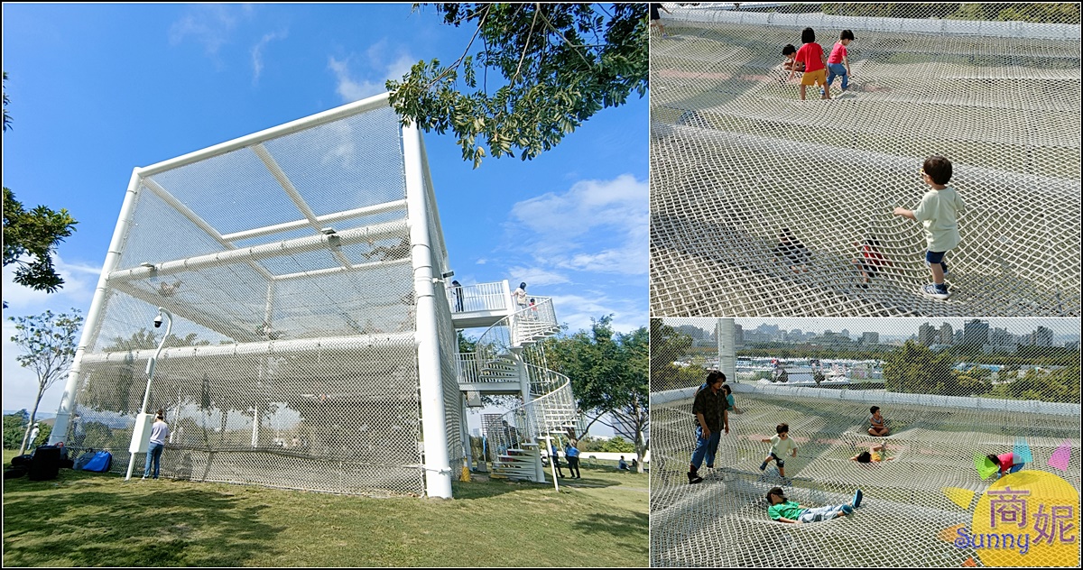 台中免費景點大型攀爬網好好玩|中央公園平衡體驗區三層空間彈力網大人小孩都可以玩.野餐放電好地方