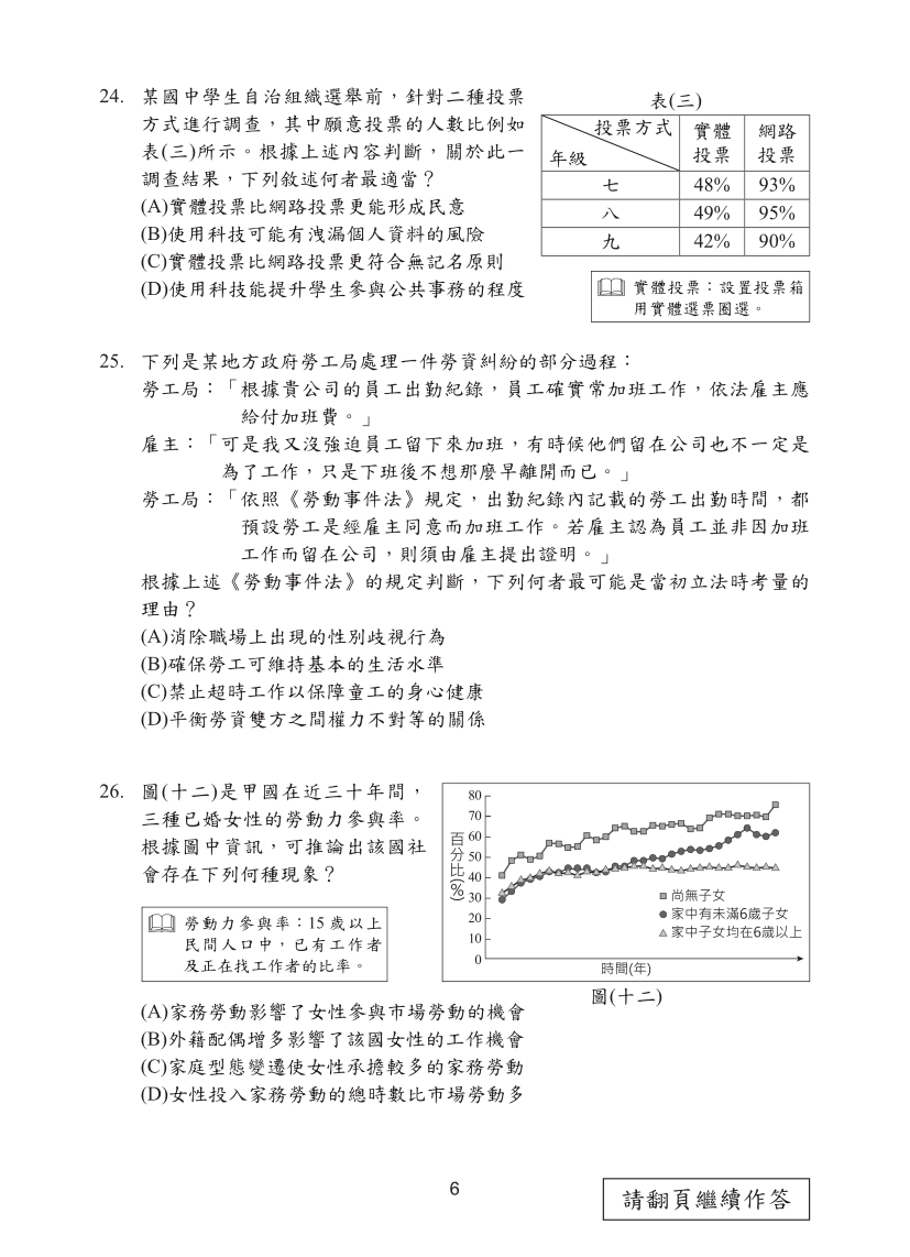 114國中教育會考社會科完整試題及解答