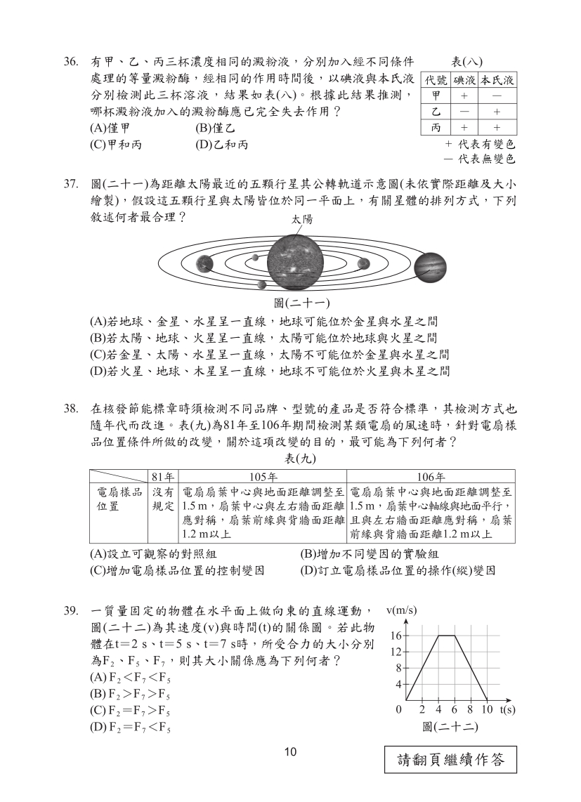 114年國中教育會考自然科完整試題及解答