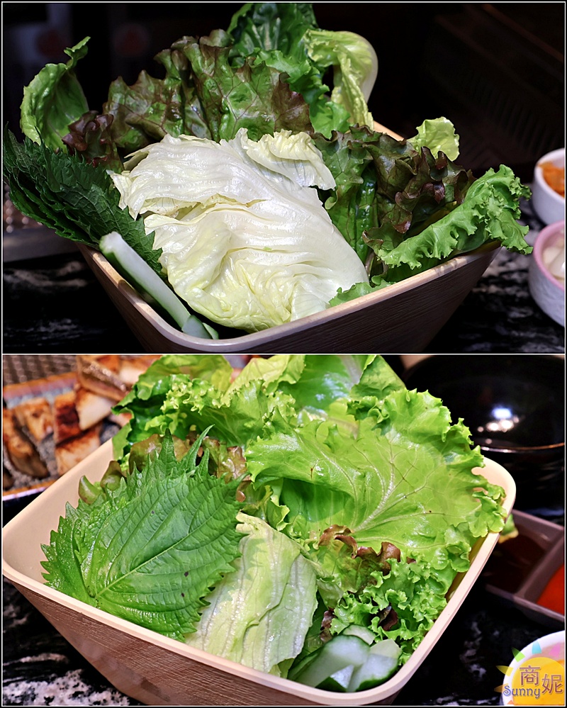 鰻鰻烤的生菜盤內容多樣,吃完可以再續